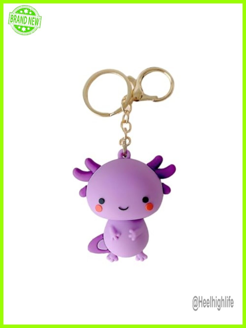 Cute Axolotl Keychain PVC Kawaii Keyring for Backpack Purse Car Keys